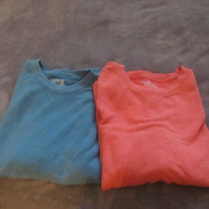 TIME AND TRUE- Lot of 2 Women's Sweatshirts-Turquoise & Tangerine ~ Sz XL